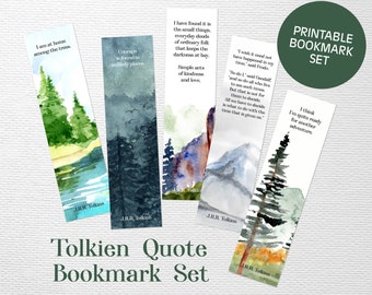 Tolkien Quotes Bookmarks Set of 5 - Instant Download & Printable - Lord of the Rings Quotes - Quote Bookmarks