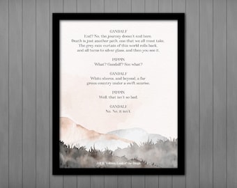 No, the journey doesn't end here Tolkien PRINTABLE [LONG] Lord of the Rings Quote, Gandalf, Hobbit, End of Life, Caregiver, New Beginning