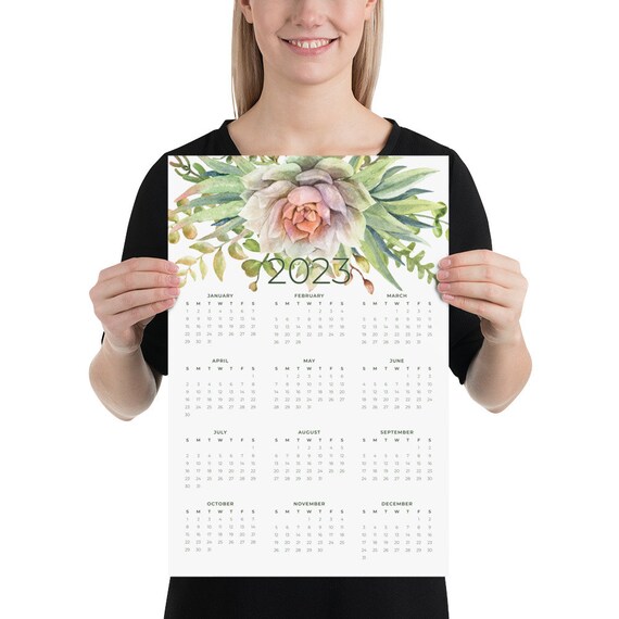 Calendario grande impreso 2023 24x36 o 12x18 de - Etsy España