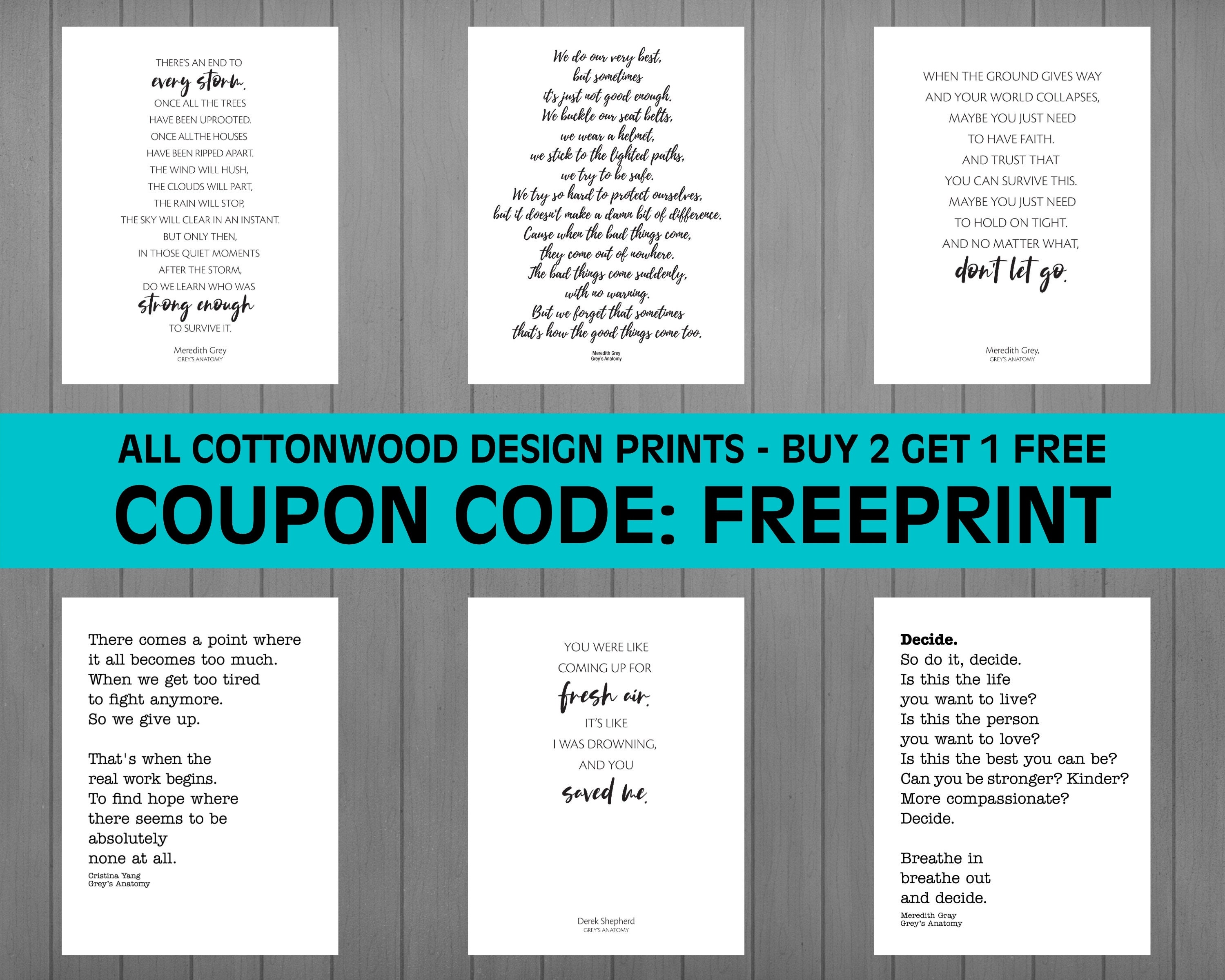 Pick Me. Choose Me. Love Me. Quote From Meredith Grey on Etsy