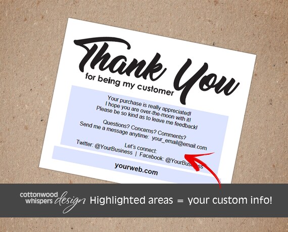 100 Branded Thank You Postcards 3 Color 5.5" x 4”