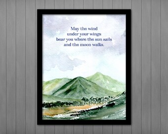 May the wind under your wings... Tolkien PRINTABLE, Lord of the Rings Quote, Gift for Him, Geek Love, Geekery Gift, Gandalf Quote The Hobbit