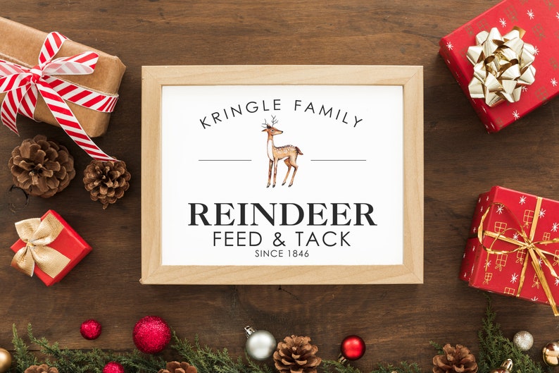 Reindeer PRINTABLE Sign Barn Decor Feed Tack Sign Etsy