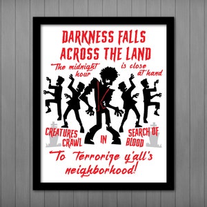 Thriller by Michael Jackson, Song Lyric PRINTABLE Halloween Party Decor Sign, Halloween Printable Wall Art Decor, Halloween Quotes Poster