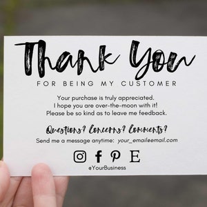 Customer Appreciation Thank You Card for Business, Editable Canva Template, Insert for Online Shops, Reseller Thank You, Ebay, Mercari, Etsy image 9