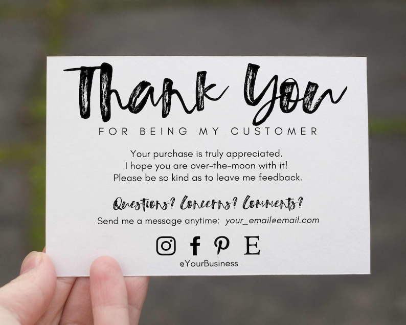 Customer Appreciation Thank You Card for Business, Editable Canva Template, Insert for Online Shops, Reseller Thank You, Ebay, Mercari, Etsy image 9
