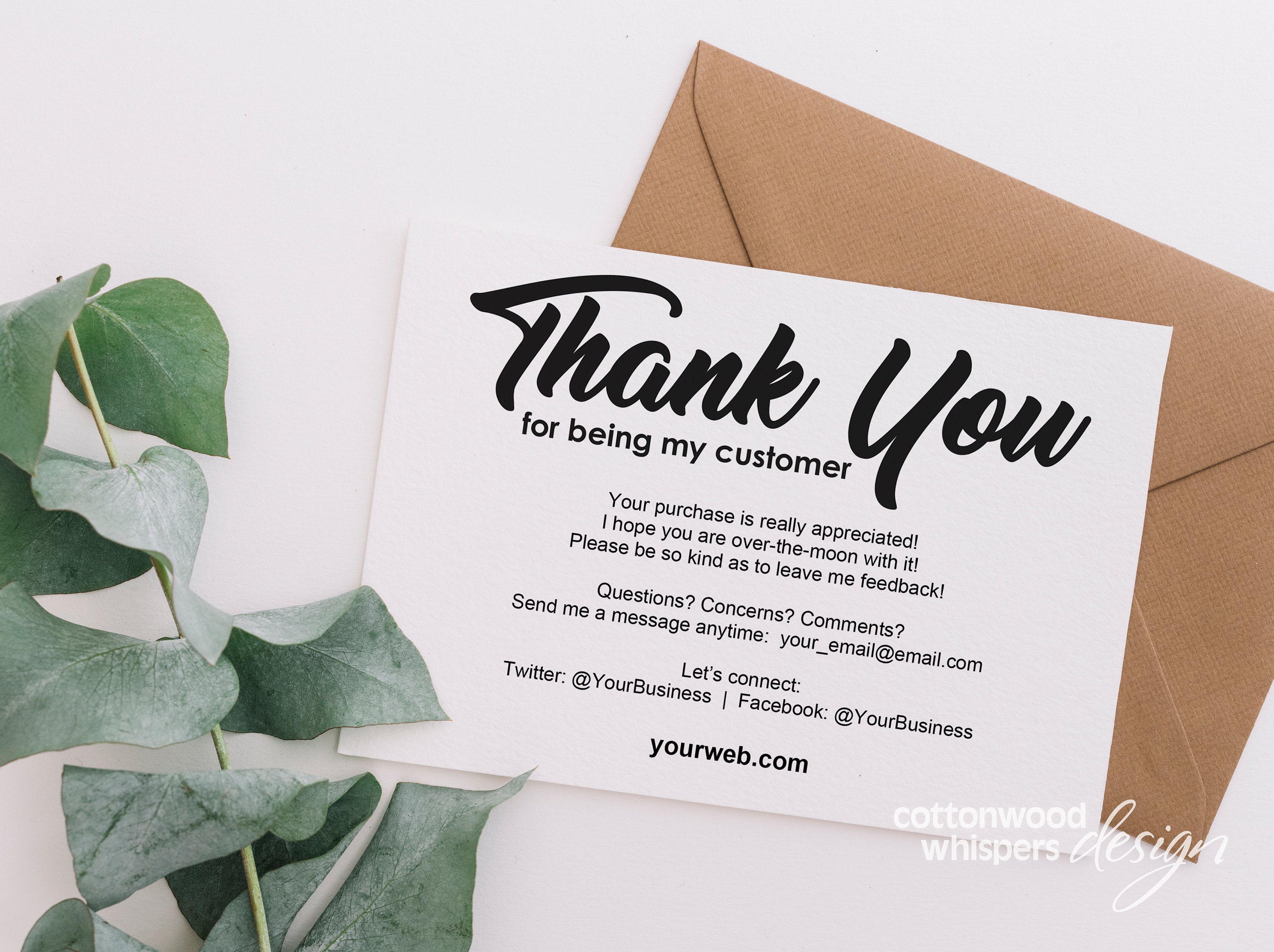 Thank you card etsy discount