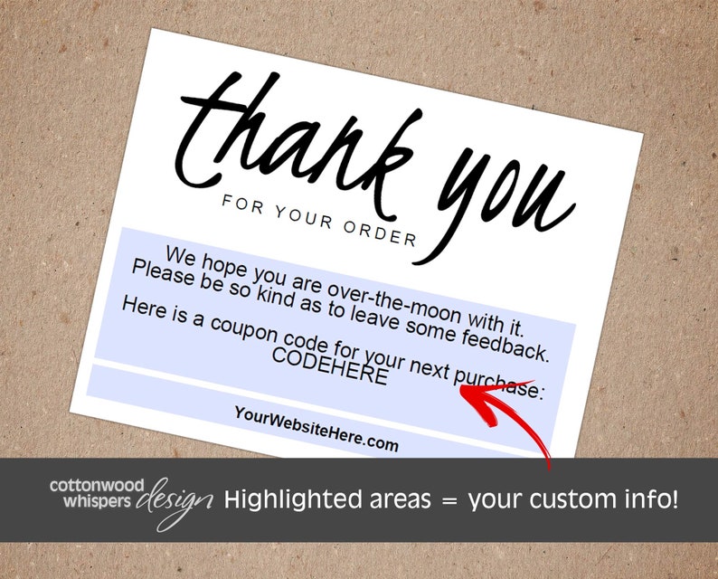 Poshmark Thank You Cards Editable PDF Purchase Thank You