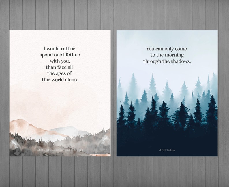 Tolkien Art Prints, Set of 10 Tolkien Printables, Lord of the Rings Art, Man Cave Decor, The Hobbit, Gandalf image 6