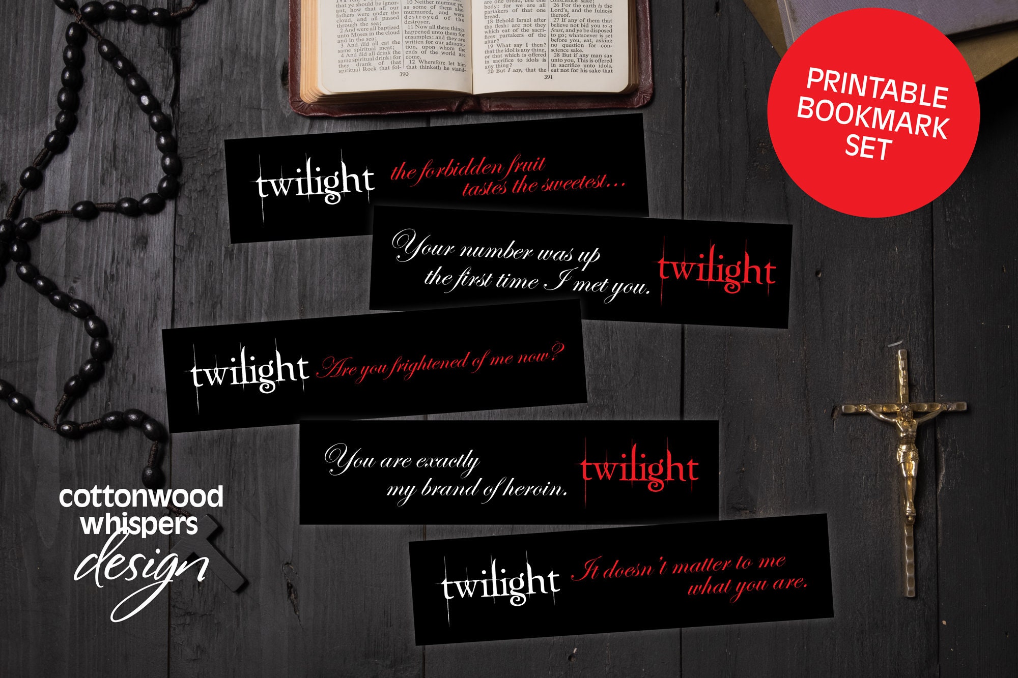 Twilight Bookmarks Set of 5 Instant Download & Printable - Etsy