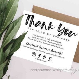Customer Appreciation Thank You Card for Business, Editable Canva Template, Insert for Online Shops, Reseller Thank You, Ebay, Mercari, Etsy image 6
