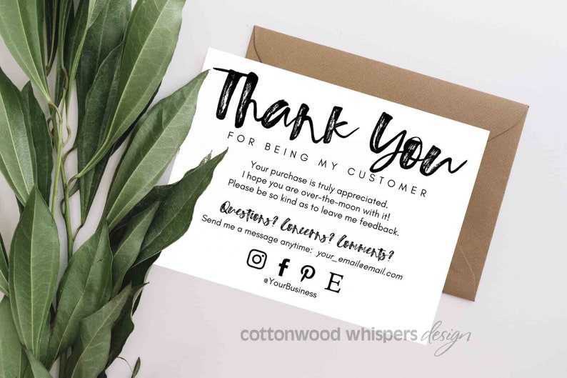 Customer Appreciation Thank You Card for Business, Editable Canva Template, Insert for Online Shops, Reseller Thank You, Ebay, Mercari, Etsy image 6