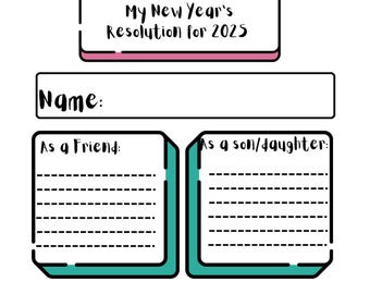 Feliz resolución de año nuevo para niños