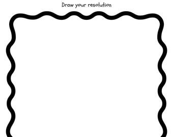 Hoja de trabajo para dibujar resoluciones de Año Nuevo