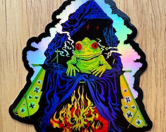 King Gizzard Firepit Lizard Wizard Hologram Sticker