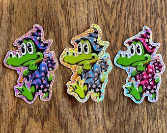 King Gizzard Walking Gator Glitter Sticker