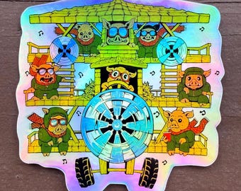 King Gizzard Piggies in Flight Hologram Sticker