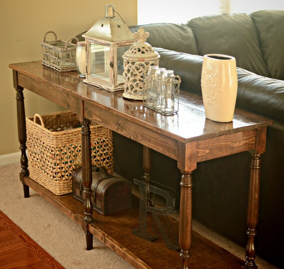 Custom Wood Console Table With Turned Legs | Etsy