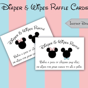 DIGITAL Mickey and Minnie Diaper and Wipes Raffle Cards
