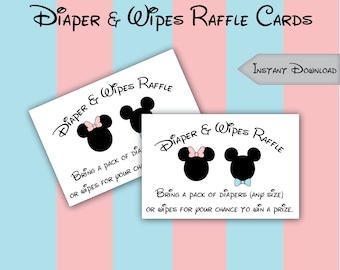 DIGITALE Mickey en Minnie luier en doekjes loterijkaarten