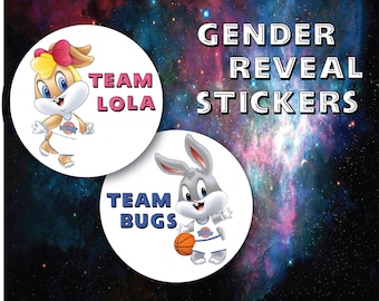 Team Lola or Team Bugs Gender Reveal Stickers