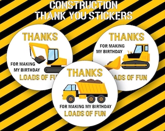 Construction Thank You Stickers