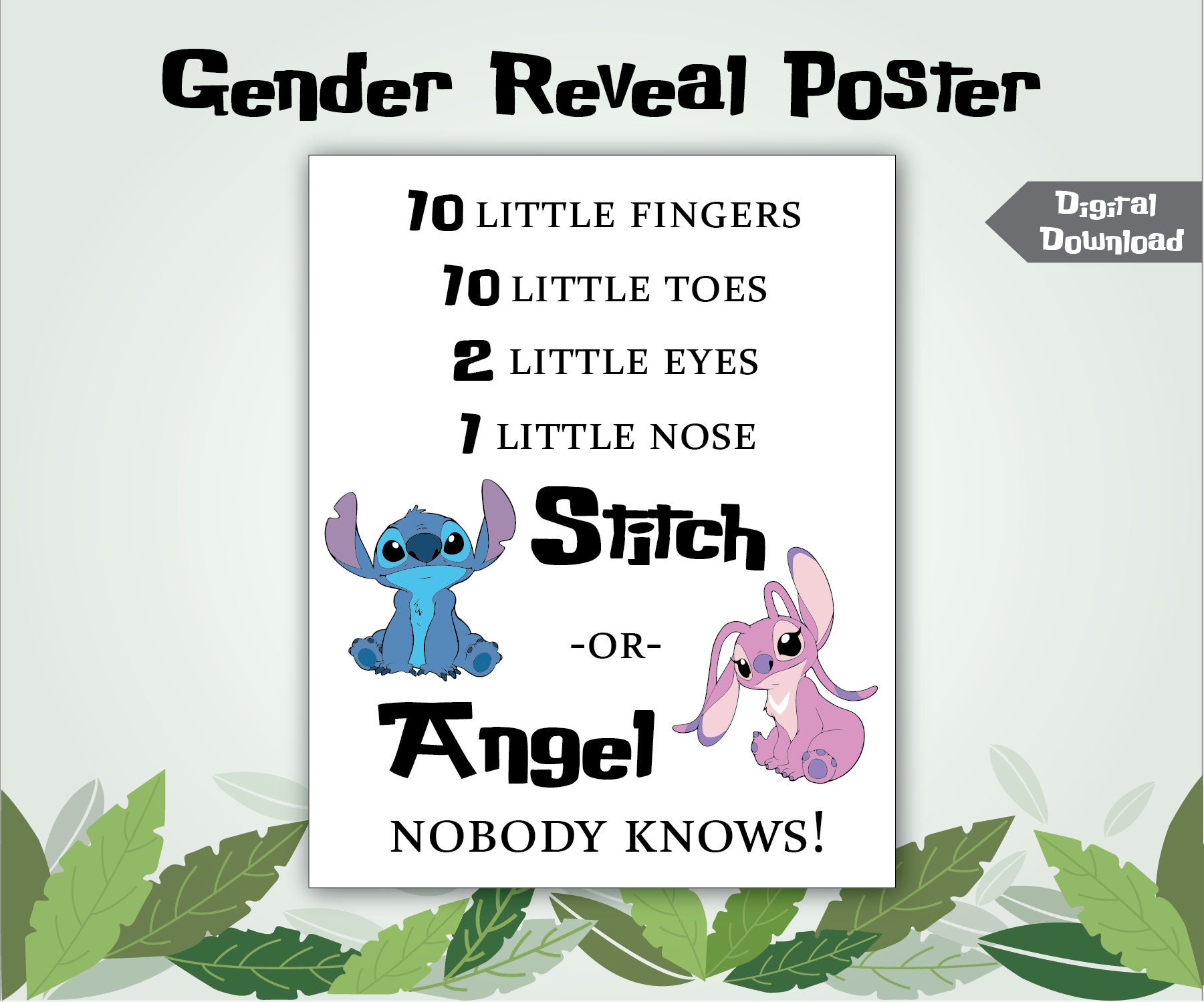 Boy or Girl You Are Loved,baby Gender Reveal, Stitch or Angel