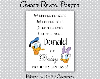 Gender Reveal Poster for Team Donald or Team Daisy - Nobody Knows!