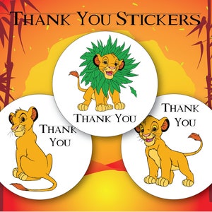The Lion King Thank You Stickers, Simba