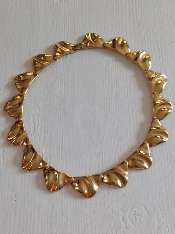 Vintage signed Sarah Coventry choker necklace, go… - image 2