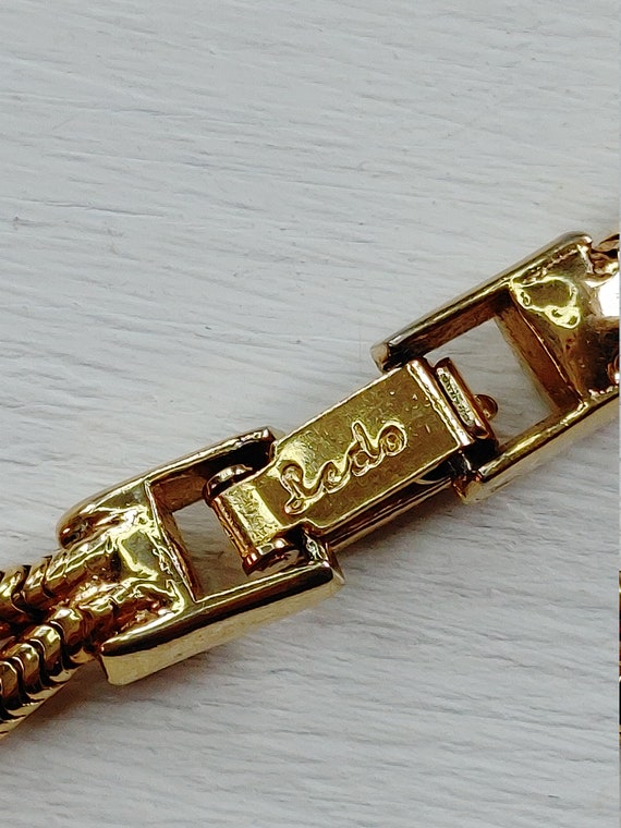 Vintage signed Ledo Gold tone collar Necklace wit… - image 6