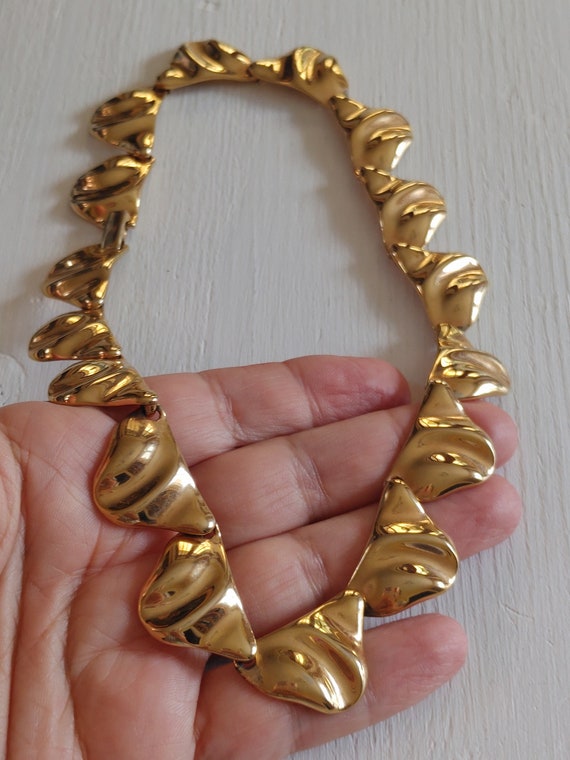 Vintage signed Sarah Coventry choker necklace, go… - image 3
