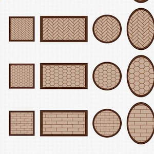 Patroon teken dragers frames voor Glowforge svg plaid l kruis l visgraat metro tegel l zeshoek l diamant l cheetah patroon lasergesneden bestanden
