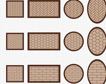 Pattern sign backers frames for Glowforge svg Plaid l Cross l Herringbone Subway Tile l Hexagon l Diamond l Cheetah Pattern laser cut files
