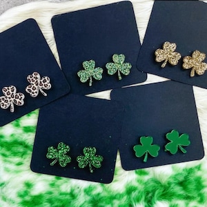 Shamrock Earrings | Three Leaf Clover Earrings | St Pattys Earrings | St. Patricks Day Earrings | Shamrock Jewelry