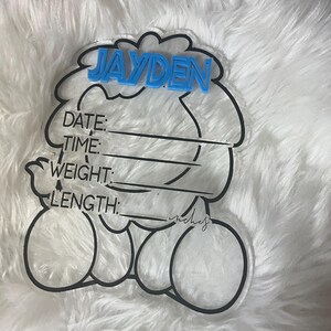 Baby Birth Stat Sign | Personalized Birth Announcement Sign | Gift for New Mom | Name Announcement | Lion themed | Lion birth stat sign