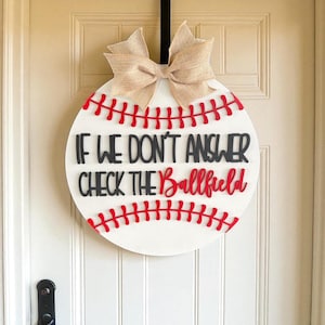 &quot;Baseball Türschild: &quot;&quot;If We Don&#39;t Message&quot;&quot; Türschild&quot;