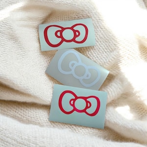 Kawaii Bow Car Decal | Car Window Sticker | Stationary Stickers | Kawaii Kitty car decal