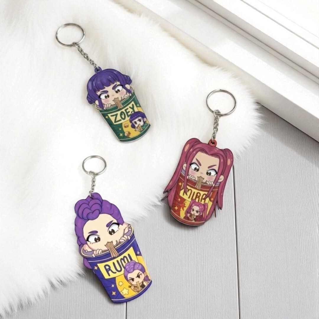Huntrix Cup Noodle Acrylic Keychain: Anime Kpop Merch Gift - Etsy