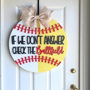 &quot;Baseball Türschild: &quot;&quot;If We Don&#39;t Message&quot;&quot; Türschild&quot;