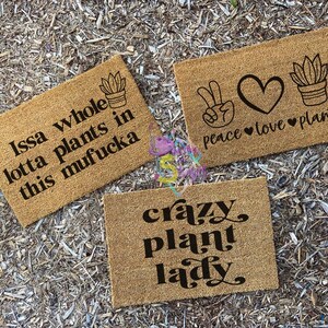Plant Lover Coir Doormat: Funny Porch Decor