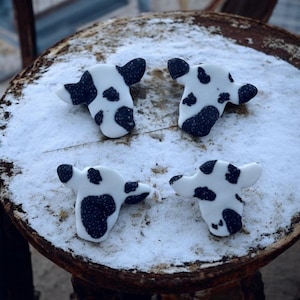Cow print stud earrings l Farm Earrings | Cow Earrings | Cow head earrings