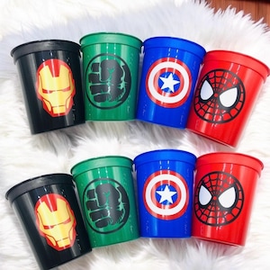 Personalized Superhero Party Cups: 16oz BPA-|  Free Stadium Cups