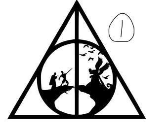 Calcomanía de vinilo de las Reliquias de la Muerte/Expecto Patronum: Calcomanías inspiradas en HP