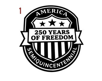 Calcomanía del aniversario de Estados Unidos, 1776, 250 años de libertad, calcomanía patriótica, semiquincentenario