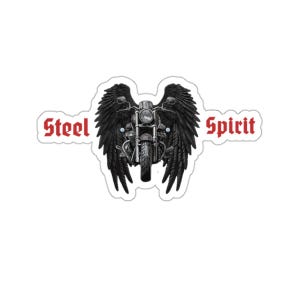 Motorcycle with Black Angel Wings made with durable Vinyl