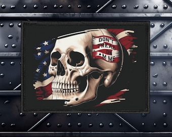 Biker Patch: Don't Tread On Me Skull (3.5X2.5 inches)| Biker Patches| Motorcycle Patches| Biker Gifts | Biker Patches for Vests