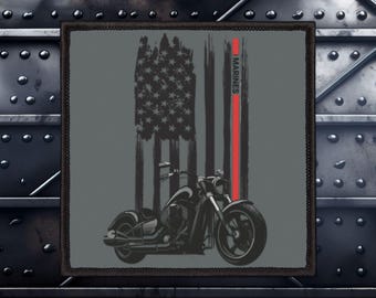 Marine Biker Patch (3X3 Inches)| Biker Patches for Vests | Motorcycle Patches | Biker Patches | Biker Gifts | Motorcycle Gifts