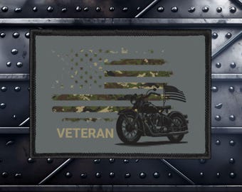 Veteran Biker Patch (3.5X2.5 inches) | Biker Patches for Vests | Motorcycle Patches | Biker Gifts | Biker Patches| Christmas