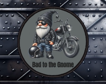 Funny Biker Patch|  Bad to the Gnome (3X3 inches) | Motorcycle Patches | Biker Gifts | Biker Patches for Vests | Motorcycle Gifts